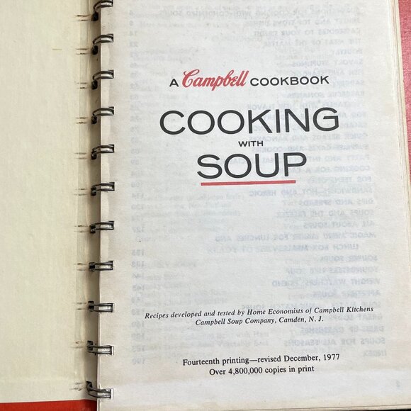 Vintage 1977 A Campbell Cookbook Cooking With Soup Spiral Bound Hardcover u - Picture 2 of 9